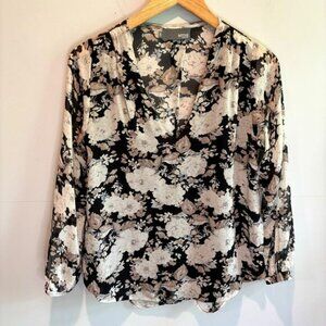 Myne by Ashley Ann Antique Floral Silk Blouse - size 2